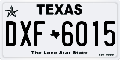 TX license plate DXF6015