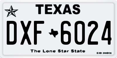 TX license plate DXF6024