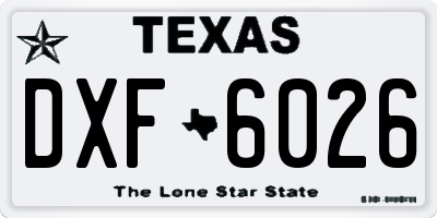 TX license plate DXF6026