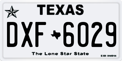 TX license plate DXF6029