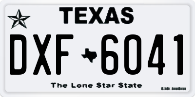 TX license plate DXF6041
