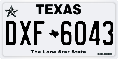 TX license plate DXF6043