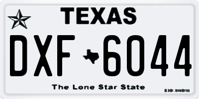 TX license plate DXF6044