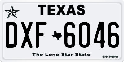 TX license plate DXF6046