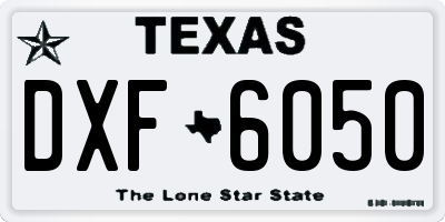 TX license plate DXF6050