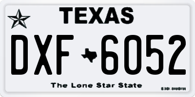 TX license plate DXF6052