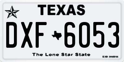 TX license plate DXF6053
