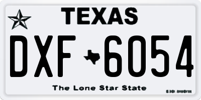TX license plate DXF6054