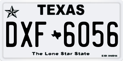 TX license plate DXF6056