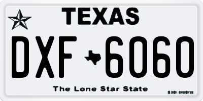 TX license plate DXF6060