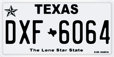 TX license plate DXF6064