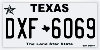 TX license plate DXF6069