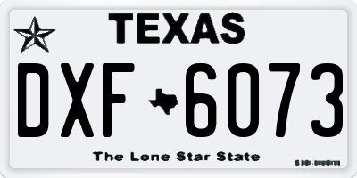 TX license plate DXF6073