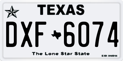 TX license plate DXF6074