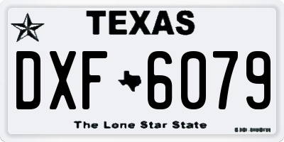TX license plate DXF6079