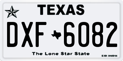 TX license plate DXF6082