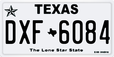 TX license plate DXF6084