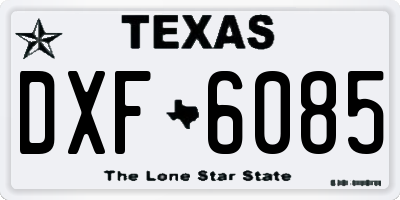 TX license plate DXF6085