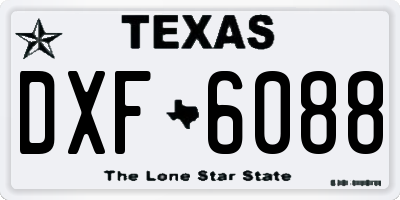 TX license plate DXF6088