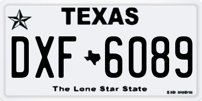 TX license plate DXF6089