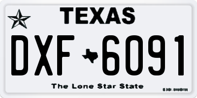 TX license plate DXF6091
