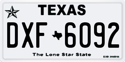 TX license plate DXF6092