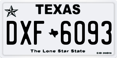 TX license plate DXF6093