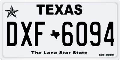 TX license plate DXF6094