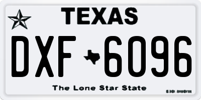 TX license plate DXF6096