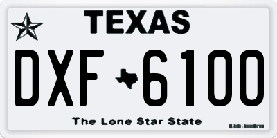 TX license plate DXF6100