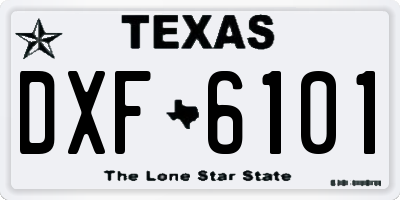 TX license plate DXF6101
