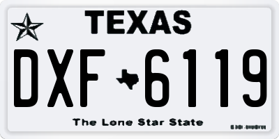 TX license plate DXF6119