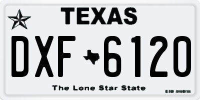 TX license plate DXF6120