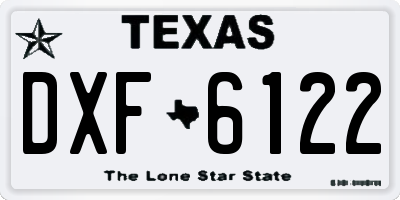 TX license plate DXF6122