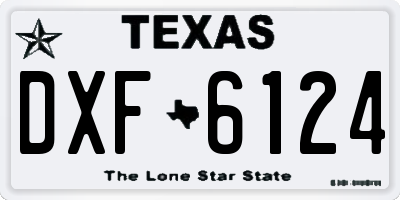 TX license plate DXF6124
