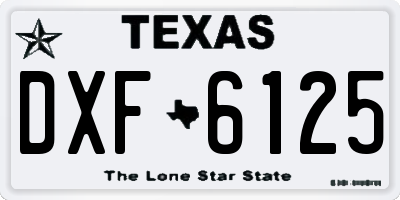 TX license plate DXF6125