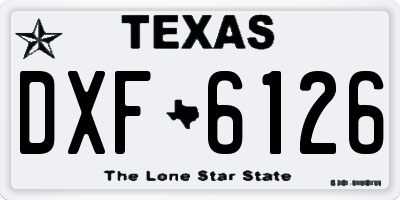 TX license plate DXF6126