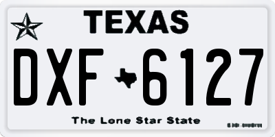 TX license plate DXF6127