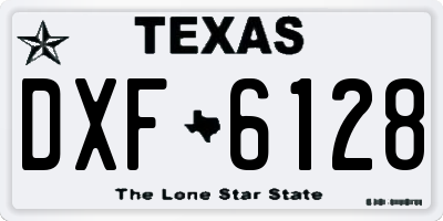 TX license plate DXF6128