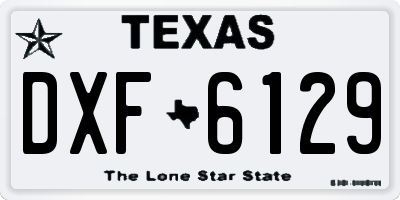 TX license plate DXF6129