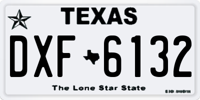 TX license plate DXF6132
