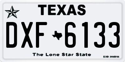 TX license plate DXF6133