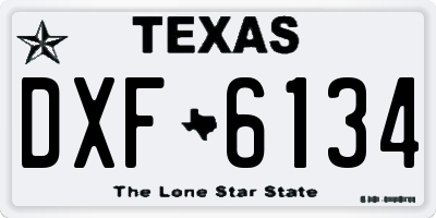 TX license plate DXF6134