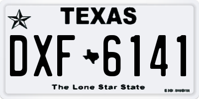 TX license plate DXF6141