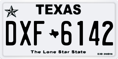 TX license plate DXF6142