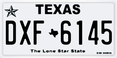 TX license plate DXF6145