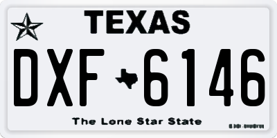 TX license plate DXF6146