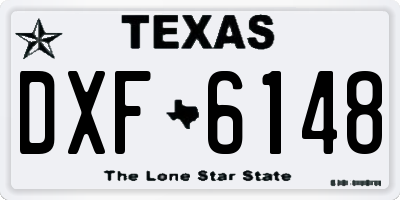 TX license plate DXF6148