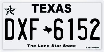 TX license plate DXF6152