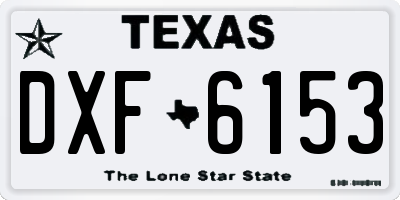 TX license plate DXF6153